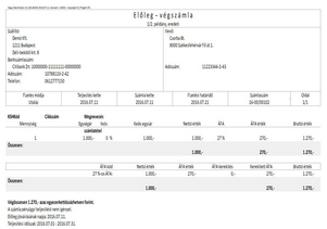 Előleg - végszámla