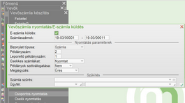 Számlanyomtatás párbeszéd ablak
