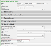 Szűrés az Alapbizonylat részére