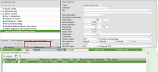Előleg összerendelés művelet a számlaszűrésben