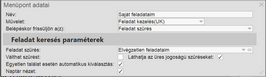 Feladat kezelés paraméterezése