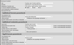 Gyártási szám felvétel paraméterezése