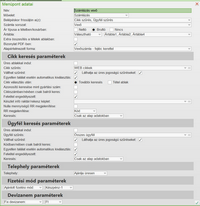 Számlázás paraméterezése