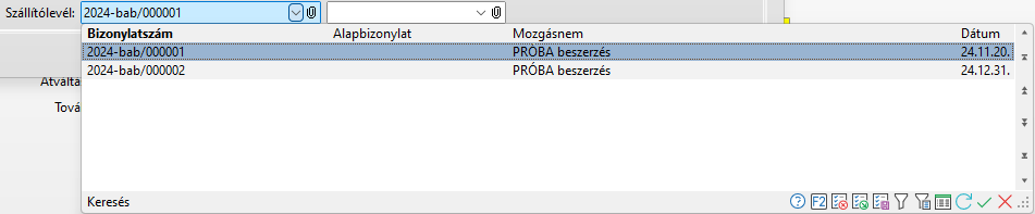 - Szállítólevél keresés táblázat adatai - - Szállítólevél keresés táblázat adatai -