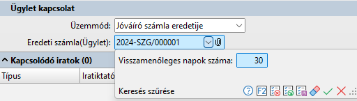 - Eredeti számla keresés szűrési feltételei -