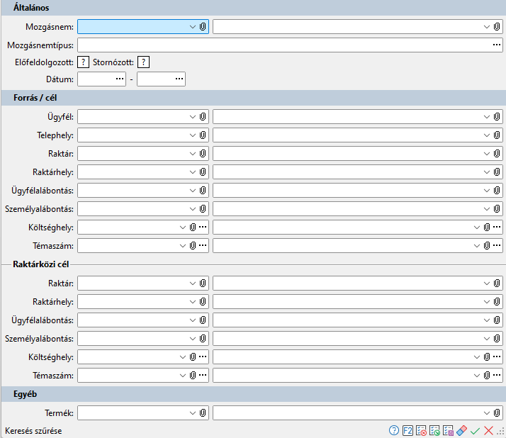 - Szállítólevél keresés szűrési feltételei - - Szállítólevél keresés szűrési feltételei -