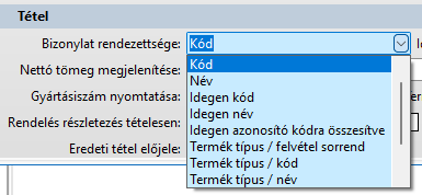 - A bizonylat rendezettsége a vevőszámla paraméterben - 
