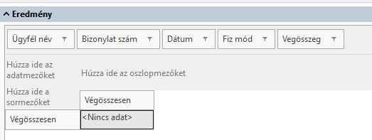 - Pivot tábla kiinduló állapot -
- Pivot tábla kiinduló állapot -