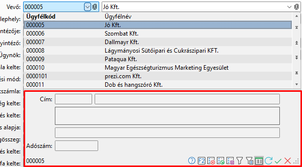 - További adatok ügyfél kereséskor -