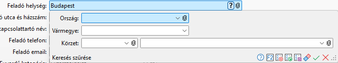 - Futárszolgálat paraméter helység keresés szűrési feltétel -