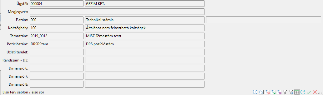 - Könyvelési tervadat keresés további adatai -