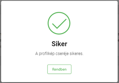 Sikeres feltöltése az új profilképnek