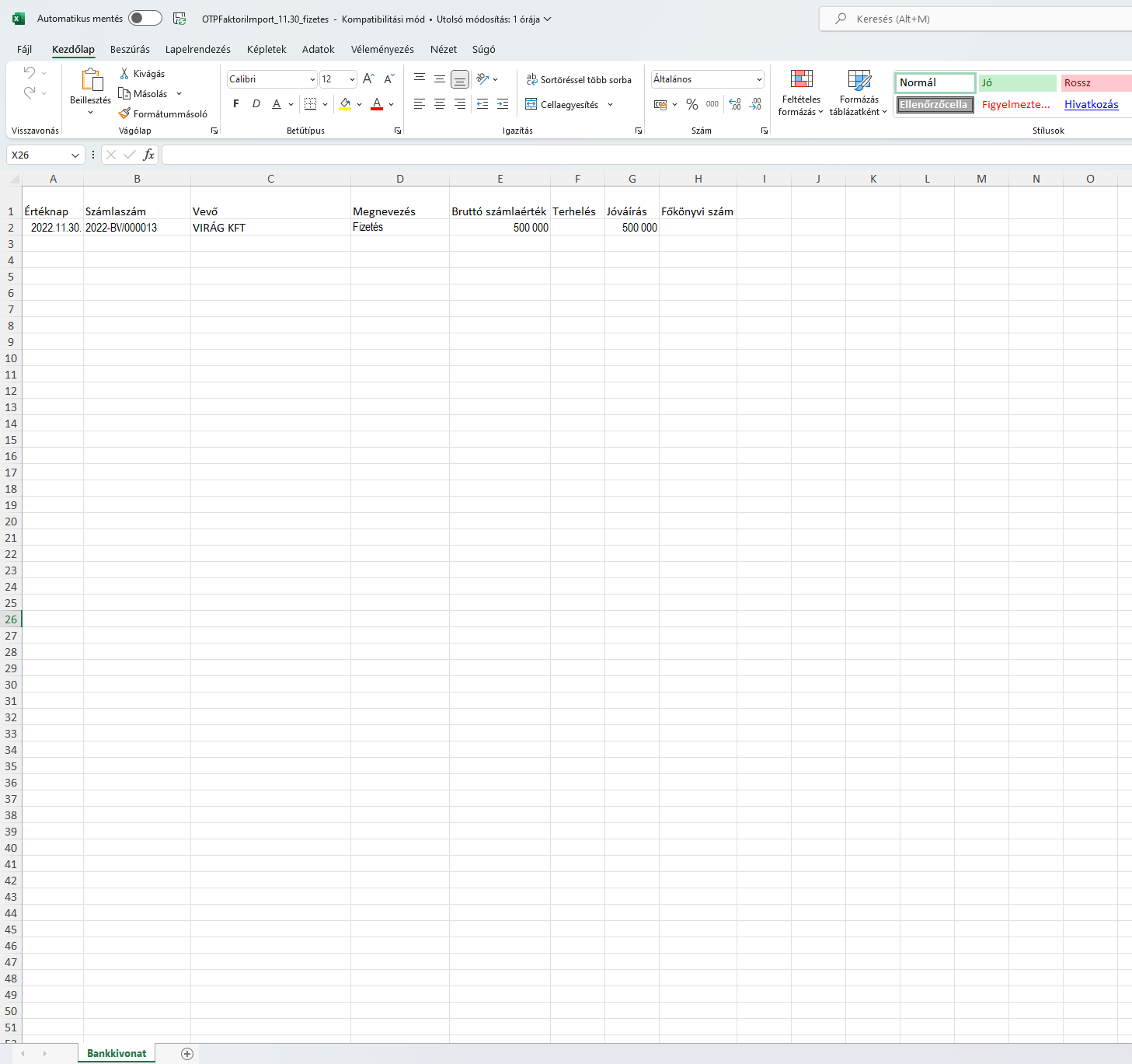 -Minta excel fizetés közlemény esetén-